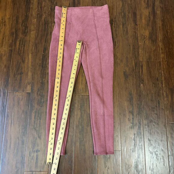 SPANX Faux Suede Leggings Rich Rose High Rise Activewear - Picture 12 of 13
